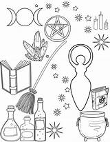 Witchcraft Grimoire Wiccan sketch template