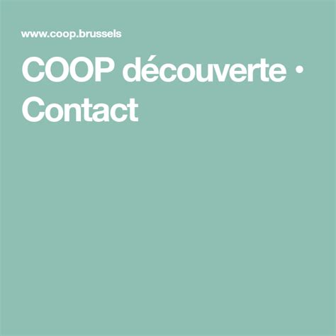 coop decouverte contact business  contacts coop