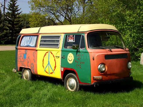 hippie van stock image image  colors paint vehicle