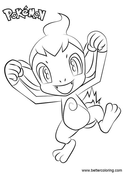 pokemon coloring pages chimchar  printable coloring pages