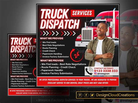 Freight Dispatcher Flyer Canva Truck Flyer Template Editable Etsy In