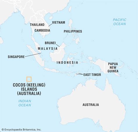 cocos keeling islands map cities  towns map