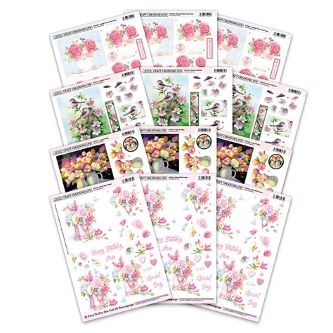 die cut decoupage floral collection  sheets craft creations