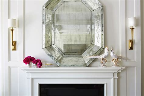 fireplace mirror contemporary living room mcgill design group