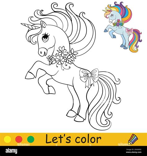 coloring page unicorn children  res stock photography  images alamy