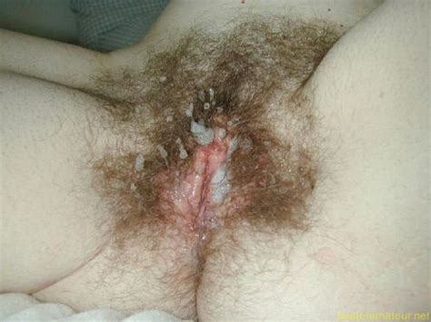 cum covered hairy pussy