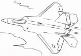 Raptor Colorare Disegni Caccia Aereo Ausmalbilder F35 Supercoloring Zeichnen Militärflugzeuge sketch template