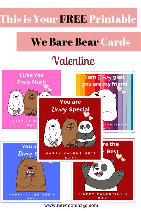 this is your free printable we bare bear cards new mom at 40