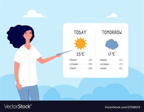 weather forecast concept woman forecasting vector image