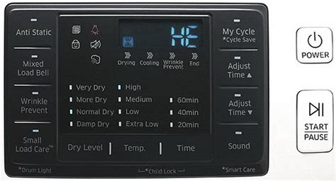 samsung dryer error fault codes what to check how to clear us3
