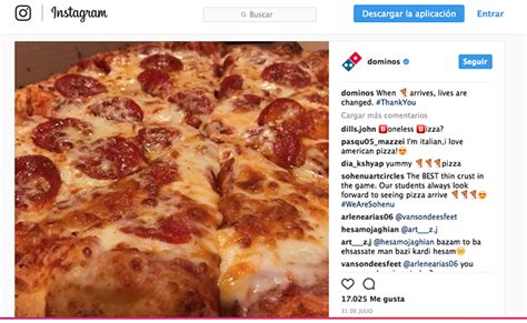 el instagram de dominos pizza  podria ser mas feo campanas interactiva