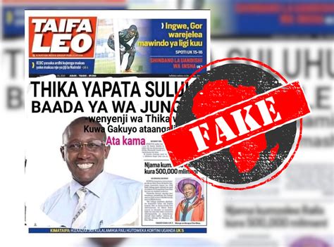 kenyas taifa leo newspaper supports politicians bid  parliament  front page doctored