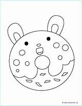 Donut Coloring Mombrite Bear sketch template