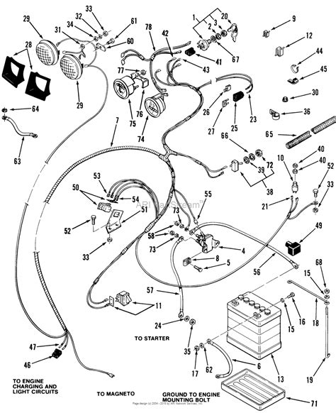 toro     tractor  parts diagram  electrical system