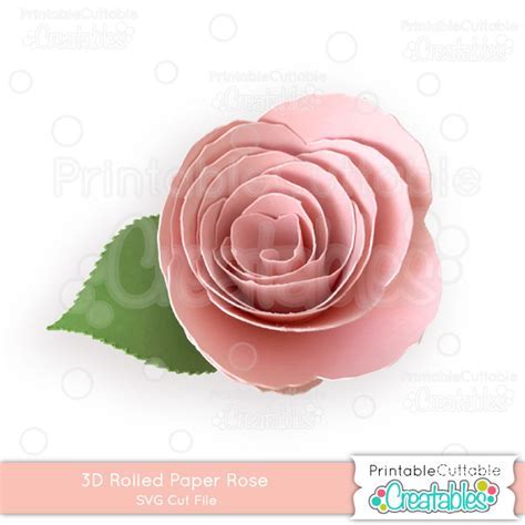 3D Rolled Paper Rose SVG Cut File & How To Instructions