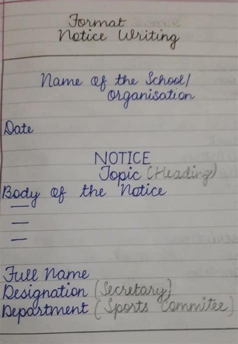 notice writing format  subjects notes teachmint
