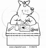 Arts Crafts Coloring Pages Clipart Outlined Wolf Cartoon Thoman Cory Vector Getcolorings Rhino sketch template