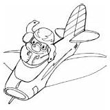 Coloring Pilot Cartoon Pages Airplane sketch template