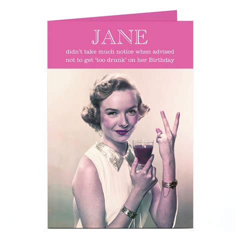 Buy Personalised Birthday Card Too Drunk On Her Birthday For Gbp 1 79