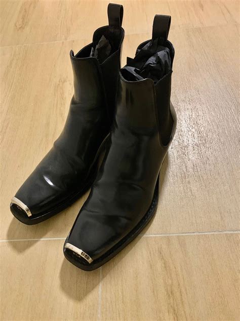raf simons ck ckwnyc calvin klein boot boots leather   chelsea grailed