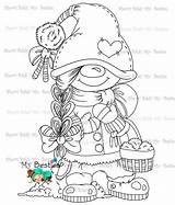 Coloring Gnome Pages Cute Christmas Digi Adult Stamp Ville Img3 Bestie Besties Instant Choose Board sketch template