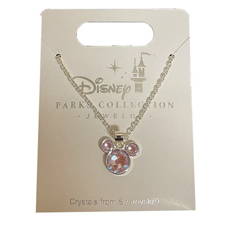 disney necklace mickey mouse crystal silver