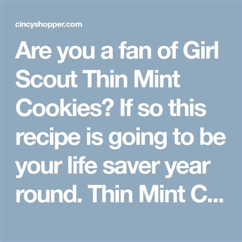 copycat girl scout thin mint cookies recipe girl scout thin mints