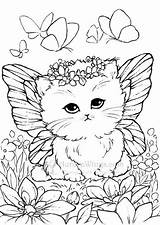 Fairy Kitten Coloring Cat Pages Colouring Printable Choose Board Inked Wings Volwassenen Wiuff Mitzi Sato Kleurplaat sketch template