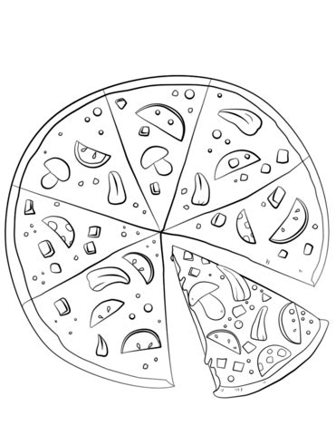 sliced pizza coloring page  printable coloring pages