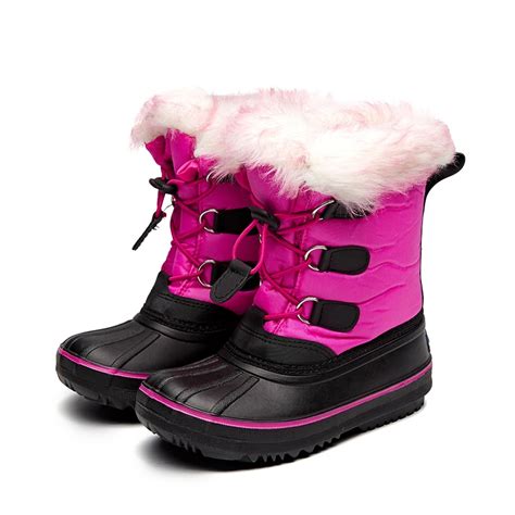 mudibear   baby girls mid calf snow boots kids warm winter shoes children rubber