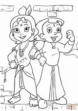 Coloring Bheem Krishna Chhota Pages Drawing Printable Dot Paper sketch template