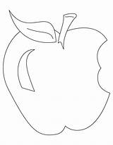 Apple Bitten Coloring Leaf Drawing Pages Bestcoloringpages Kids Getdrawings sketch template