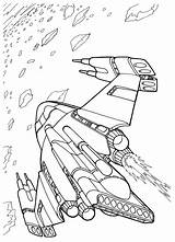 Coloring Space Battle Wars Pages Ship sketch template