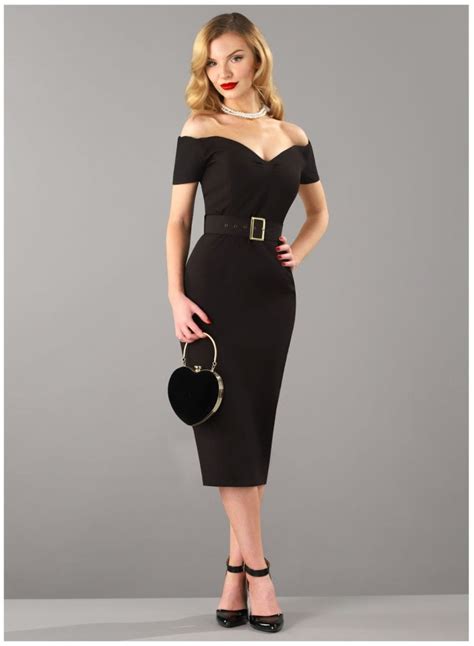 rhonda s revenge black vintage 50s style pencil dress