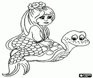 sirens mermaids coloring pages printable games turtle coloring