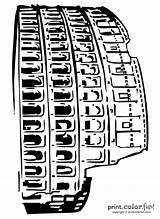 Colosseum Roman Rome Coloring Pages Landmarks Ancient Coliseum Color Famous Fun Printables Italy Printcolorfun Getdrawings Drawing sketch template