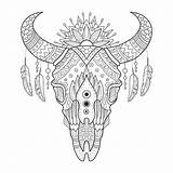 Colorare Vettore Cranio Anti Mucca Colouring Bok Skulls Svartvita Dragen Ko Koe Schedel Vectorillustratie Illustrationer sketch template