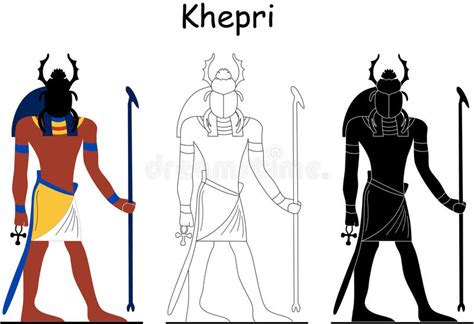 Ancient Egyptian God Khepri Stock Vector Illustration