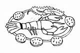 Seafood Lobster Coloring Pages Kids sketch template
