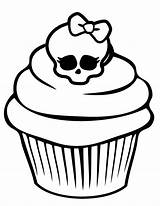 Coloring Monster High Cupcake Pages Skull Printable Cupcakes Skullette sketch template