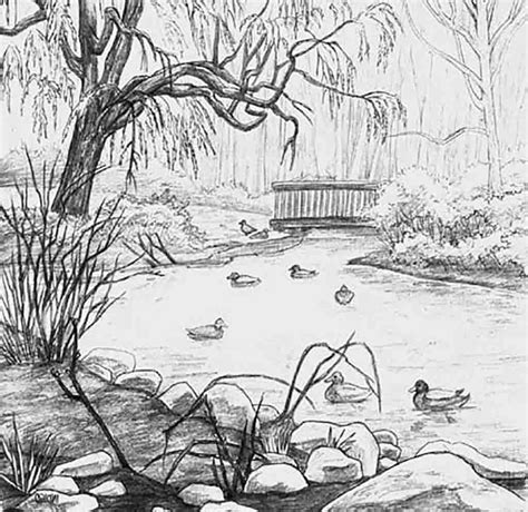 pencil drawing scenery images simple pencildrawing