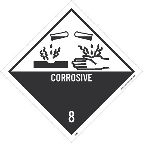 corrosive  graphic dot placard label pack   esafety supplies