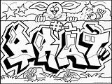 Graffiti Coloring Pages Words Wall sketch template