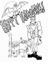 Frankenstein Minions Coloring4free Coloringonly Dracula sketch template