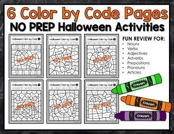 halloween coloring pages parts  speech color  shelly rees