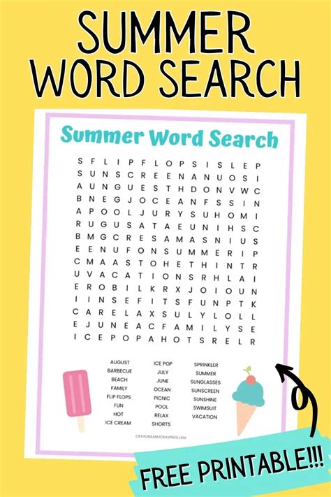 summer word search printable  summer words  sand sunblock