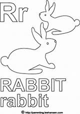 Coloring Alphabet Rabbits Letter Activity Sheet Rabbit sketch template