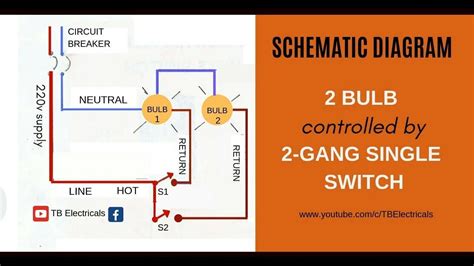 electrical tutorial  gang switch wiring actual  schematic diagram youtube