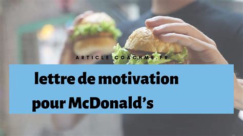 lettre de motivation pour bosser chez mcdonalds