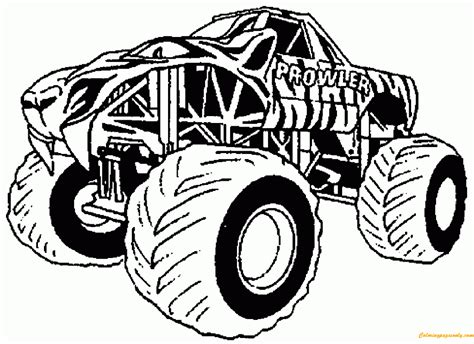 monster truck prowler coloring page monster truck prowler   custom